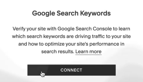 Connecting to Squarespace Google Search Console